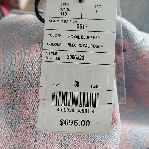 Carven Printed Mini Skirt-BLUE/RED-36 - Picture 6 of 6